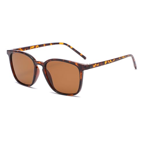 LVTFCO Quadratische Fahrrad-Sonnenbrille für Herren und Damen, rechteckiger Rahmen, Sonnenbrille für Damen, Retro-Farbverlauf, Hip-Hop-Sonnenbrille, UV400, Leopard von LVTFCO