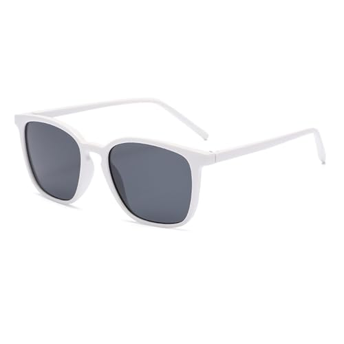 LVTFCO Quadratische Fahrrad-Sonnenbrille für Herren und Damen, rechteckiger Rahmen, Sonnenbrille für Damen, Retro-Farbverlauf, Hip-Hop-Sonnenbrille, UV400, Weiß von LVTFCO