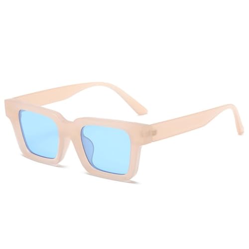 LVTFCO Quadratische Jelly Color Damen Sonnenbrille Mode Gelb Blau Brillen Schattierungen UV400 Herren Trendige Sonnenbrille, Jelly Tea Blue, Einheitsgröße von LVTFCO