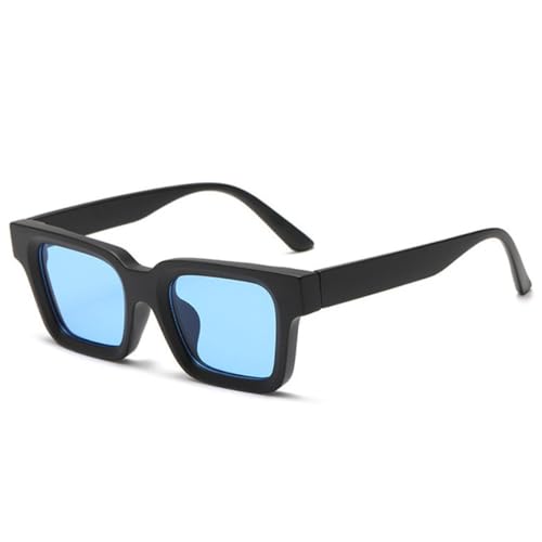 LVTFCO Quadratische Sonnenbrille in Gelee-Farbe für Damen, modisch, gelb-blau, Sonnenbrillen mit UV400-Schutz für Herren, trendige Sonnenbrille, Schwarz-Blau, Einheitsgröße von LVTFCO