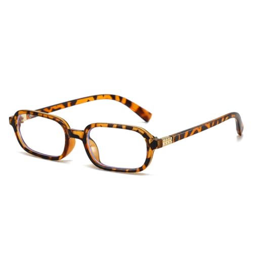 LVTFCO Rechteckige Sonnenbrille Damen Vintage Shades UV400 Herren Trendige Punk-Sonnenbrille, Leopard klar, Einheitsgröße von LVTFCO