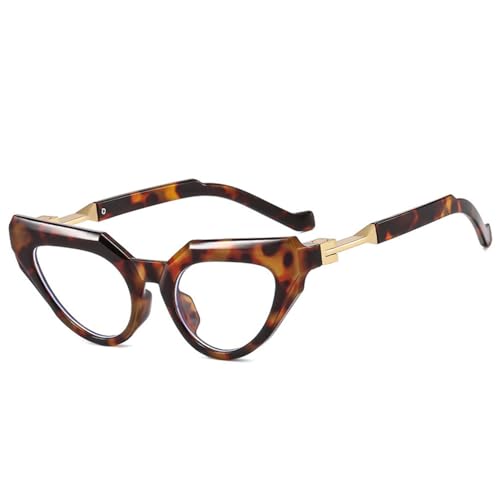 LVTFCO Retro-Cat-Eye-Sonnenbrille für Damen, modische Herren-Sonnenbrille mit klarem Farbverlauf, UV400, trendige Sonnenbrille zum Fahren, Leopard klar, Einheitsgröße von LVTFCO