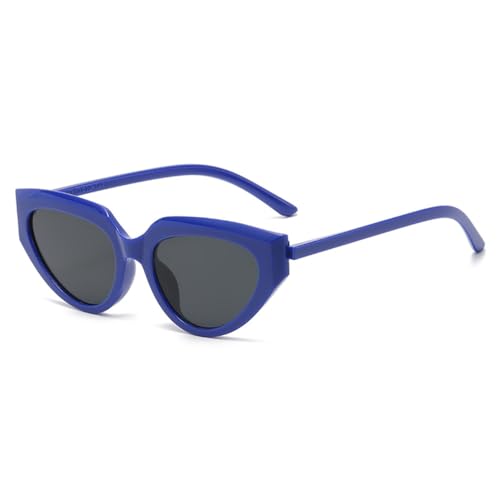 LVTFCO Retro-Katzenaugen-Sonnenbrille für Damen, Vintage, kleiner Rahmen, klassische Katzenaugen-Sonnenbrille für den Außenbereich, UV400-Schutz, Blaugrau, Einheitsgröße von LVTFCO