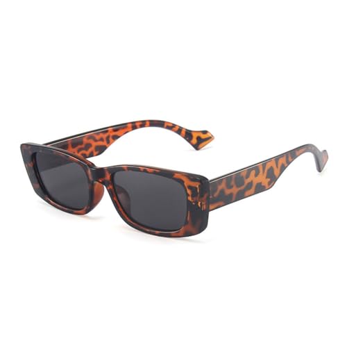 LVTFCO Retro Kleine Rechteckige Sonnenbrille Damen Beliebte Mode Bonbonfarbene Brillen Herren Quadratische Sonnenbrillen UV400,Weiß Grau,Einheitsgröße von LVTFCO