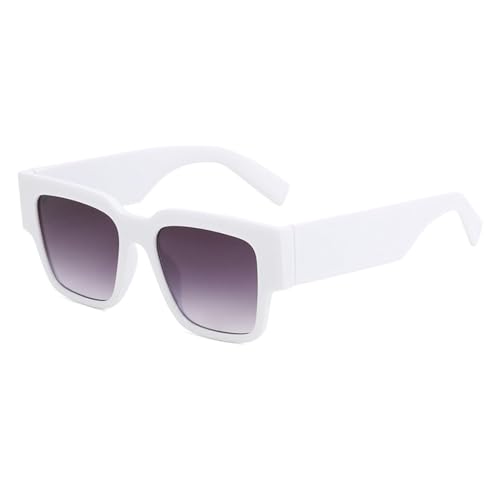 LVTFCO Retro Quadratische Sonnenbrille Für Frauen Männer Mode Bonbonfarben Sonnenbrillen Brillen Männliche Schattierungen UV400 Nieten Brillen Weiblich,Weißgrau von LVTFCO