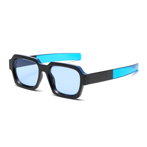 LVTFCO Sonnenbrille, modisch, klassisch, Retro, quadratisch, bunt, modisches Accessoire, Schwarz/Blau von LVTFCO