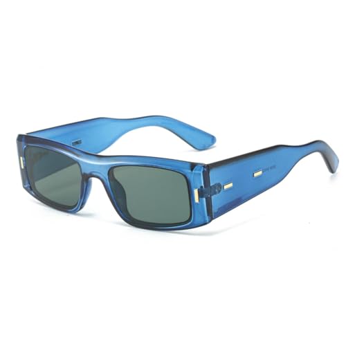 LVTFCO Sonnenbrille für Damen, modisch, klassisch, schlicht, personalisierbar, lässig, quadratischer Rahmen, Sonnenbrille für Damen, transparent, blau von LVTFCO