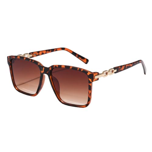 LVTFCO Sonnenbrille für Damen, modisch, quadratisch, mit Verlaufsgläsern, UV400-Schutz, Luxusbrille für Damen, Leopard von LVTFCO