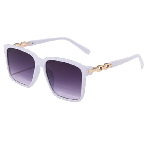 LVTFCO Sonnenbrille für Damen, modisch, quadratisch, mit Verlaufsgläsern, UV400-Schutz, Luxusbrille für Damen, Weiß von LVTFCO