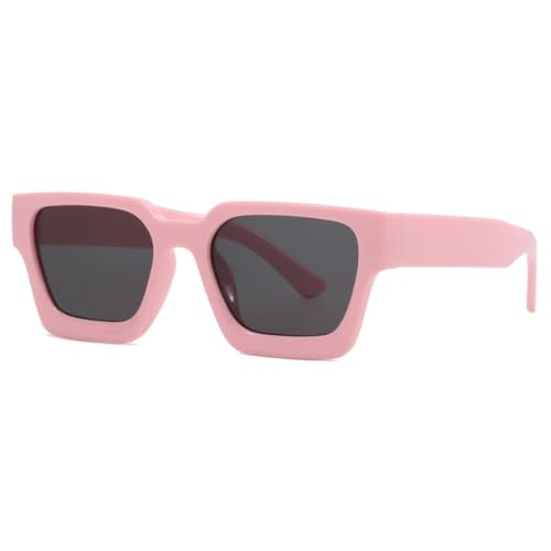 LVTFCO Sonnenbrille für Damen, quadratisch, UV400, Vintage, klein, rechteckig, Punk, Herren, Autofahren, Pink/Schwarz von LVTFCO