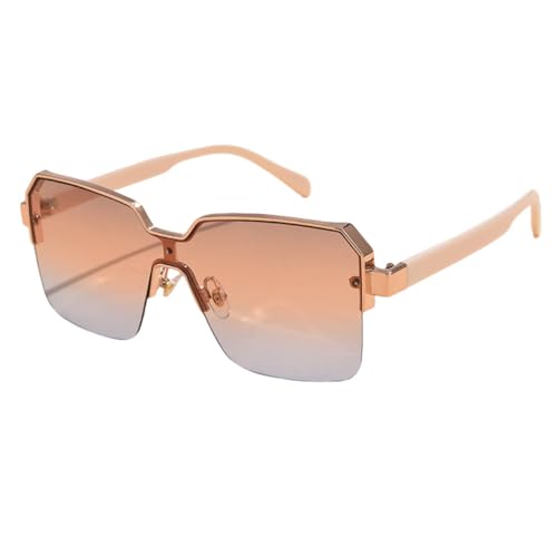 LVTFCO Sonnenbrille für Herren und Damen, luxuriös, modisch, Vintage-Sonnenbrille, quadratischer Rahmen aus Metall, UV400, Braun/Blau von LVTFCO