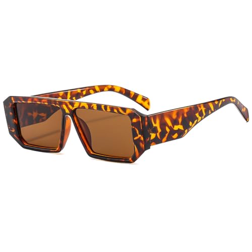 LVTFCO Sonnenbrille im modischen Radsport-Stil, großer Rahmen, quadratische Brille, Retro-Sonnenbrille für Damen, Leopard von LVTFCO