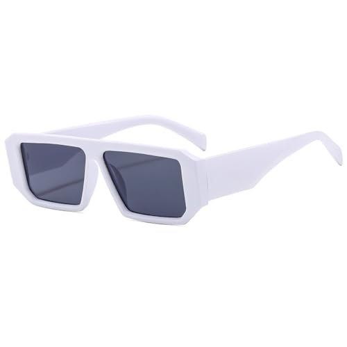 LVTFCO Sonnenbrille im modischen Radsport-Stil, großer Rahmen, quadratische Brille, Retro-Sonnenbrille für Damen, weiß von LVTFCO