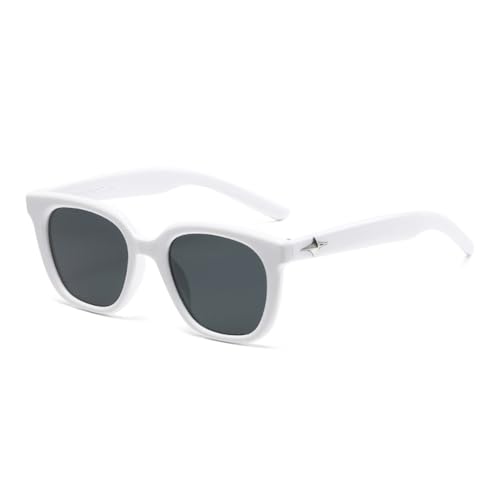 LVTFCO Sonnenbrillen für Damen und Herren, modisch, rechteckig, trendig, klassisch, Vintage, UV400, Weiß von LVTFCO
