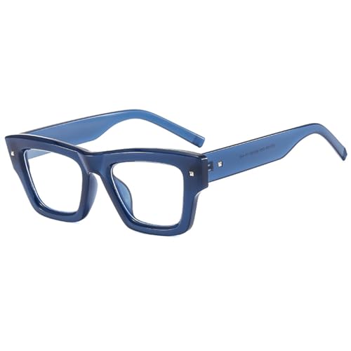 LVTFCO Sonnenbrillen für Männer und Frauen, modisch, schlicht, mit dickem Rahmen, Retro-Sonnenbrille, Blau von LVTFCO
