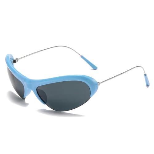 LVTFCO Sport Punk Sonnenbrille Mode Brillen UV400 Schutz Radfahren Sonnenbrille personalisierte Sonnenbrille, blau grau von LVTFCO