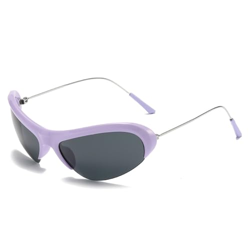 LVTFCO Sport Punk Sonnenbrille Mode Brillen UV400 Schutz Radfahren Sonnenbrille personalisierte Sonnenbrille, lila grau von LVTFCO