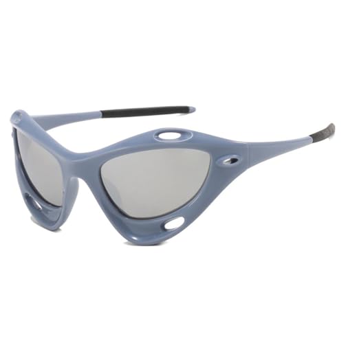 LVTFCO Steampunk-Sonnenbrille für Herren, Sport-Trendprodukte, Damen, luxuriöse Outdoor-Sonnenbrille, echtes Grau-Silber, Einheitsgröße von LVTFCO