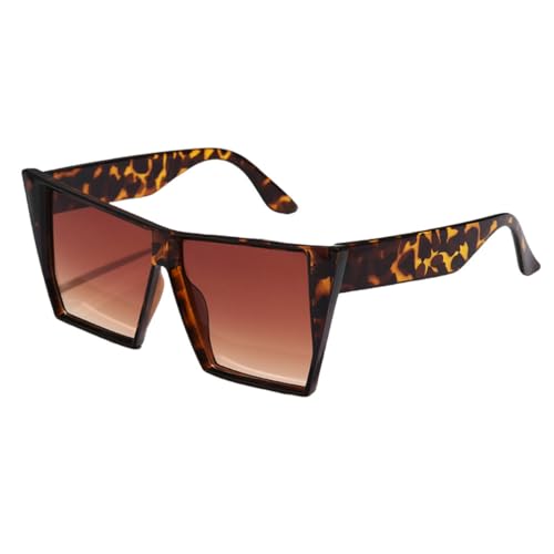 LVTFCO Übergroße Cat-Eye-Sonnenbrille für Damen und Herren, luxuriös, trendig, bunt, große quadratische Sonnenbrille, Retro-Sonnenbrille, Vintage-Brille, UV400, Leopard, Einheitsgröße von LVTFCO