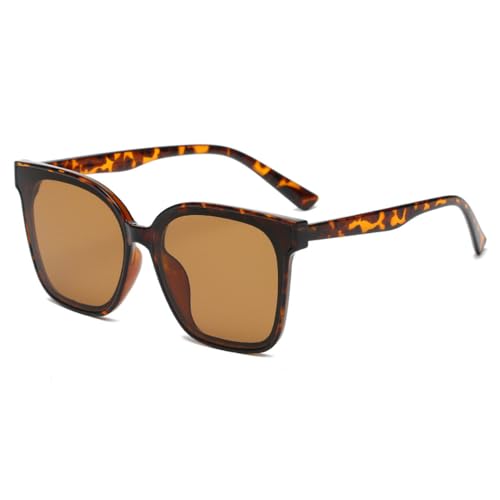 LVTFCO Übergroße Sonnenbrille, Retro, Farbverlauf, quadratische Gläser, großer Rahmen, Sonnenbrille für Damen, Cateye, schwarze Schattierungen, Vintage-Brille, UV400, Leopard von LVTFCO