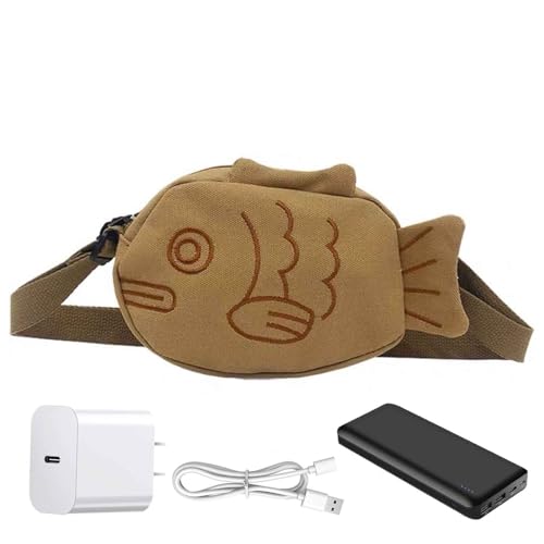 LVTFCO Umhängetasche, Canvas-Umhängetasche,Reise-Business-Umhängetasche mit Cartoon-Fisch | Gestickte Umhängetasche für Mädchen, Canvas-Umhängetasche für Wochenenden, Outdoor, Büro, Einkaufen, Reisen von LVTFCO