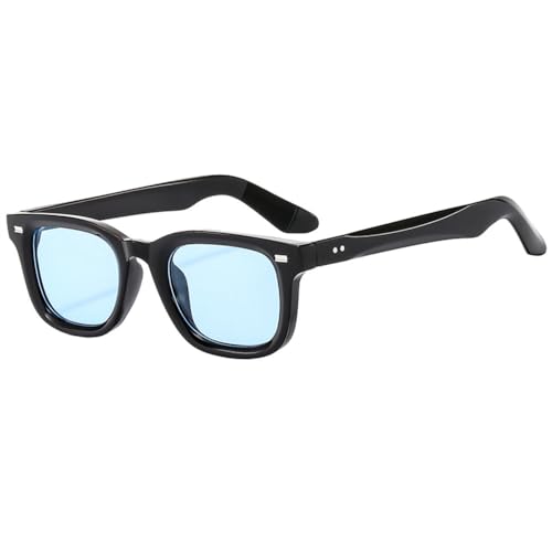 LVTFCO Vielseitige personalisierte Trend-Sonnenbrille, modische quadratische UV-beständige Brille im Retro-Stil, Schwarz Blau, Einheitsgröße von LVTFCO