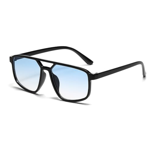 LVTFCO Vintage Sonnenbrille mit kleinem Rahmen, quadratisch, für Damen und Herren, modisch, luxuriös, mit Doppelsteg, Sonnenbrille für Damen, trendige Brillen, blau von LVTFCO