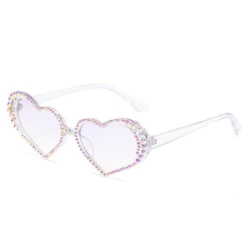 LVTFCO Wasserdiamant-Sonnenbrille, Bonbonfarben, Punk-Stil, großer Rahmen, Brille für Frauen, Luxus-Sonnenbrille, transparent, lila von LVTFCO