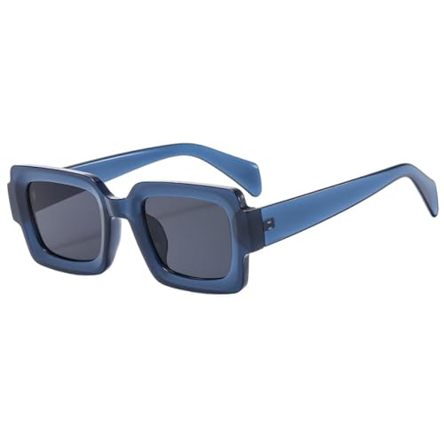 Sonnenbrille im Punk-Stil, modisch, quadratisch, für Herren, Sonnenschutz, Sonnenbrille, Brillengestell, weiblich, Jelly Blue von LVTFCO