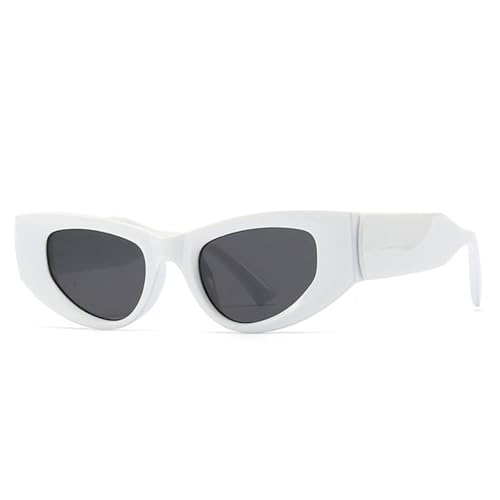 Vintage Damen Luxus Cat Eye Sonnenbrille Herren Mode Sonnenbrille Shades UV400,Weißgrau,Einheitsgröße von LVTFCO