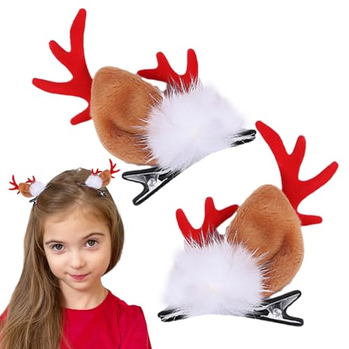 Weihnachts-Rentier-Haarspangen, Geweih-Weihnachts-Haarnadeln | Drachenhorn Haarschmuck - Weihnachten Mädchen Haarspangen Hirschhorn Haarspangen für Familie Freunde Geburtstagsgeschenk Lvtfco von LVTFCO