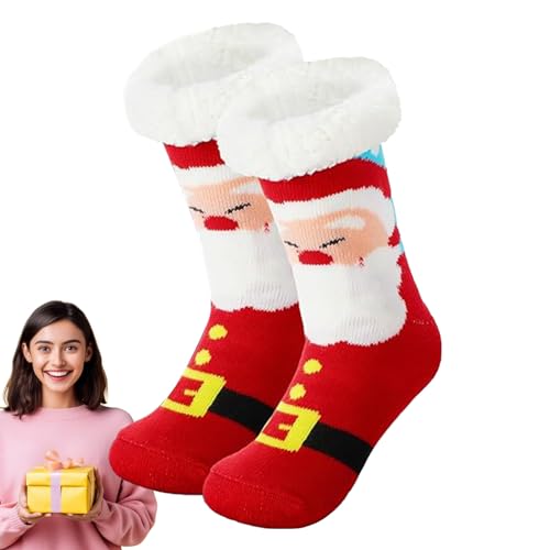 Weihnachtssocken - Weihnachtsplüsch warme Socken - Atmungsaktive warme Socken, Weihnachts-Knöchel-Crew-Thermosocken für Mädchen Lvtfco von LVTFCO