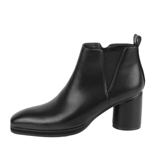 LVTFIYQX Herren kastanienbraune Leder Chelsea-Stiefel Spitze Absatz-Ankle Boots Klassische wasserdichte und atmungsaktive Reiterstiefel Größe 9 UK,Schwarz,41 EU von LVTFIYQX