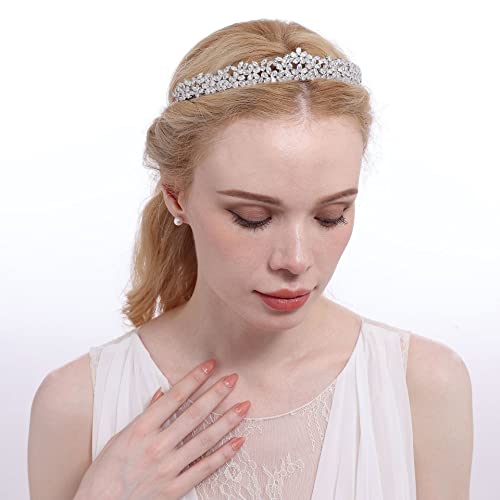 Braut Haarschmuck Braut Haarprinzessin Krone Hochzeit Tiara Zirkonia für die Hochzeit von LVUNZJCA