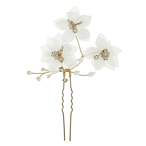 Braut Haarschmuck Brautkopfbedeckung Handgemachter Haarseiden-Chiffon-Schmuck für die Hochzeit von LVUNZJCA