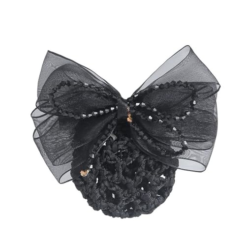 Damen-Haarnetz mit Schleife, Kopfbank, Stewardess, Krankenschwester, Blumen-Haarspange für Duttnetz (Farbe 1) von LVUNZJCA