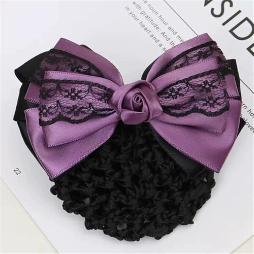 Damen-Haarnetz mit Schleife, Spitze, Haarschmuck für Duttnetz (Farbe 3) von LVUNZJCA