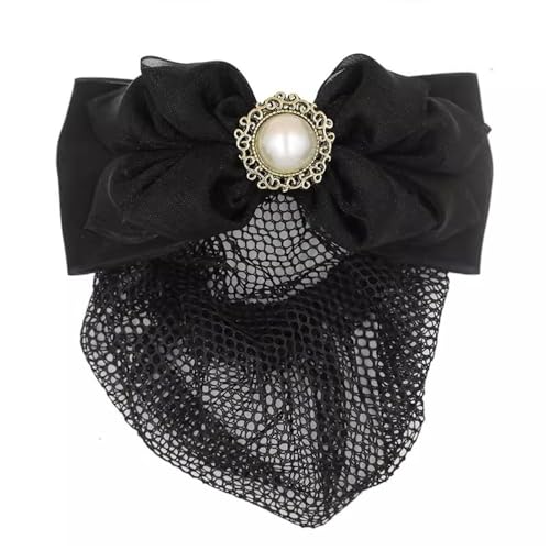 Damen Haarnetz mit Schleife Arbeitsplatte Schleife Haarnetz Kopfschmuck Karten für Duttnetz(Black) von LVUNZJCA