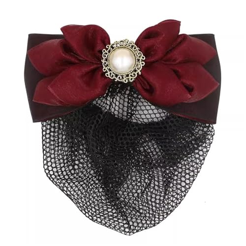 Damen Haarnetz mit Schleife Arbeitsplatte Schleife Haarnetz Kopfschmuck Karten für Duttnetz(rot) von LVUNZJCA