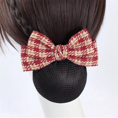 Damen Haarnetz mit Schleife Damen Haarnetz Schleife Haarspange Haarspange Accessoire für Duttnetz(Colour 3,Style 2) von LVUNZJCA