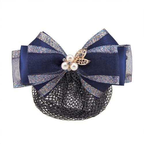 Damen Haarnetz mit Schleife Damen Schleife Elegante Clips Platte Haarnetz für Duttnetz(Colour 2,Style 1) von LVUNZJCA