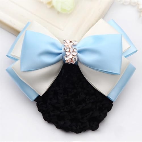 Damen Haarnetz mit Schleife Damen Schleife Krankenschwester Haarnetz Tasche Bank Hotel Arbeit Platte Haarnadel für Duttnetz(Colour 10) von LVUNZJCA