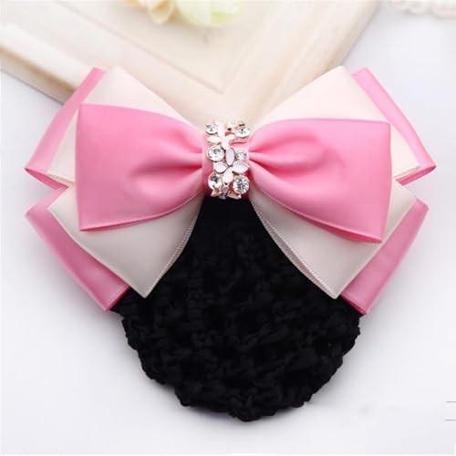 Damen Haarnetz mit Schleife Damen Schleife Krankenschwester Haarnetz Tasche Bank Hotel Arbeit Platte Haarnadel für Duttnetz(Colour 2) von LVUNZJCA