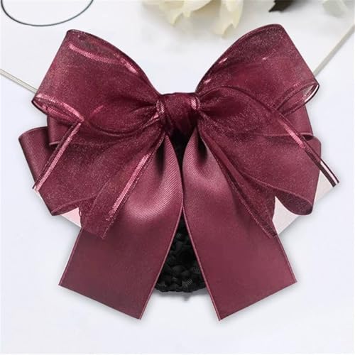 Damen Haarnetz mit Schleife Flugbegleiterin Haarnadelkopf Blumennetz für Duttnetz(Colour 2) von LVUNZJCA