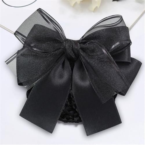 Damen Haarnetz mit Schleife Flugbegleiterin Haarnadelkopf Blumennetz für Duttnetz(Colour 3) von LVUNZJCA