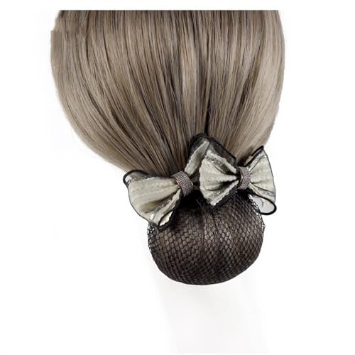 Damen Haarnetz mit Schleife Frauen Kopf Blume Mesh Arbeit Haarspangen Haarschmuck für Duttnetz(Colour 3) von LVUNZJCA