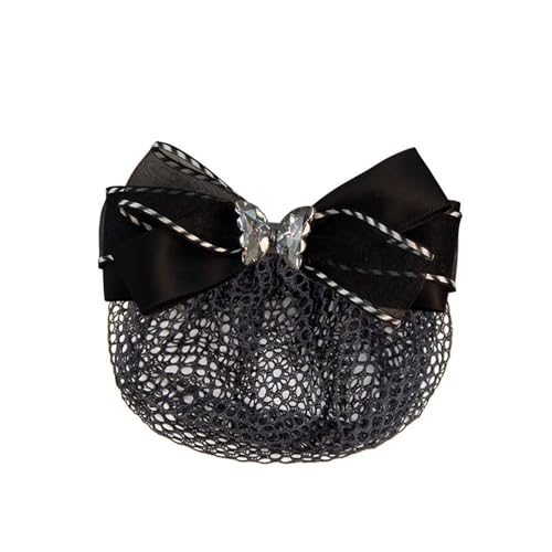 Damen Haarnetz mit Schleife Krankenschwestern Haarnetz Schleife Mesh Haarschmuck für Duttnetz(Style 2,8cm) von LVUNZJCA