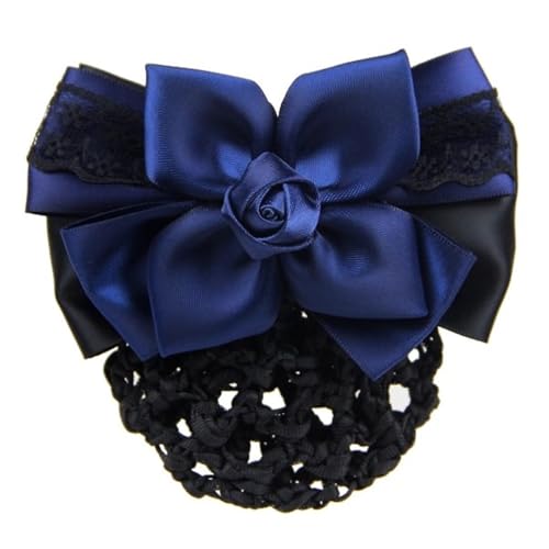 Damen Haarnetz mit Schleife Schleife Clip Kopf Blume Platte Haarnetz Zubehör für Duttnetz(Colour 1) von LVUNZJCA