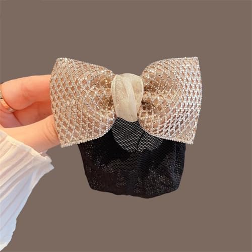 Damen Haarnetz mit Schleife Schleife Weiblicher Kopf Blume Haarnetz für Duttnetz(Colour 2) von LVUNZJCA