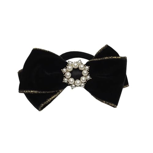 Haargummis Damen Samt Schleife Stirnband Perlen Samt Stoff Haarseil für Frauen, Mädchen von LVUNZJCA